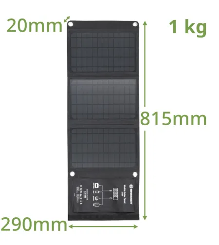 BRESSER mobilais saules lādētājs 21 vatu ar USB un līdzstrāvas izeju