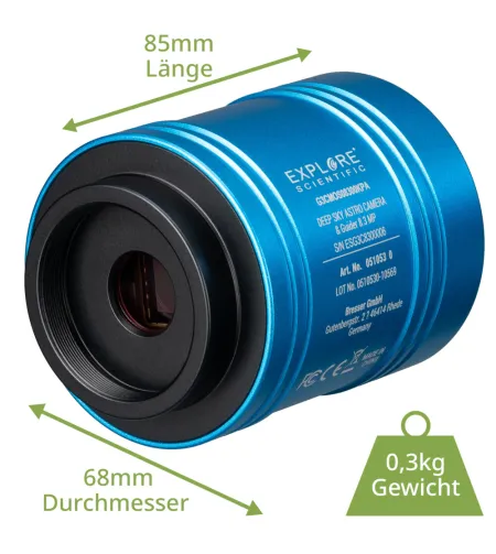 EXPLORE SCIENTIFIC 4K Planetary & Deep Sky Astro kamera  & Guider 8,3 MP