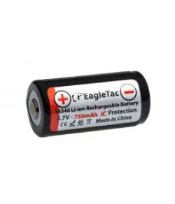 EagleTac 16340A RCR123A Li-Ion 3.7V 750mAh 1.5A akumulators ar PCB aizsardzību