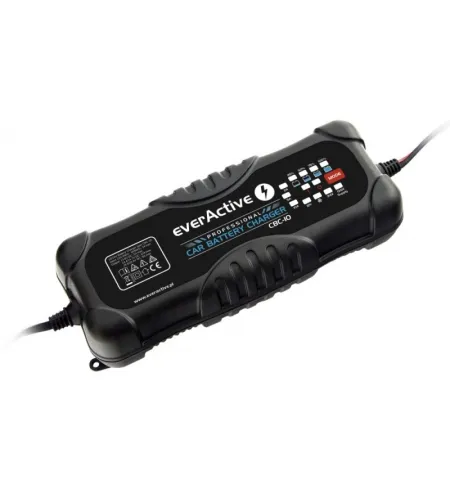 EverActive CBC-10 12V / 24V, 2-10A fully automatic charger for 7-300Ah batteries (car, mot