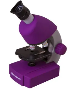 Microscope, Bresser Junior 40x-640x, violet with experiment kit, with phone adaptor