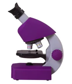 Microscope, Bresser Junior 40x-640x, violet with experiment kit, with phone adaptor