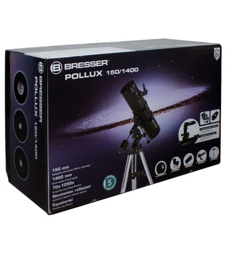 Ņūtona Reflektora Teleskops Bresser Pollux-SKY 150/1400 ar EQ3 Montējumu