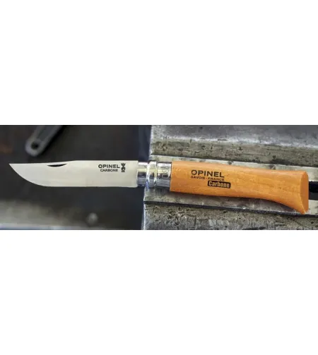 НОЖ OPINEL №08 CARBON В КОРОБКЕ С ЧЕХЛОМ