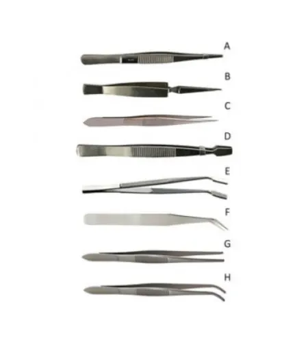 Stainless steel tweezers 120 mm Pointed tip, curved (F)