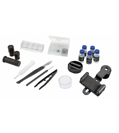 Mikroskops Bresser Junior Biolux Student 40x-2000x ar eksperimentālo komplektu un viedtālr