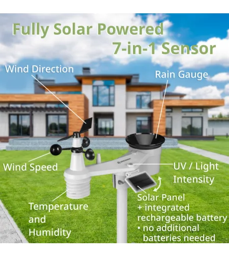 BRESSER 8-päevane 4CAST XL WIFI ilmakeskus 7-in-1
