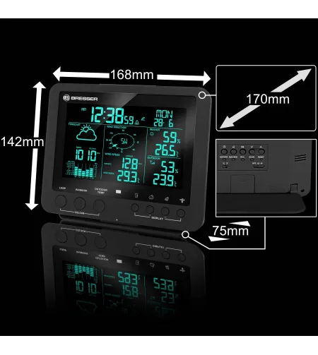 Professionaalne ilmakeskuse Bresser 5-in-256 värviline ekraan