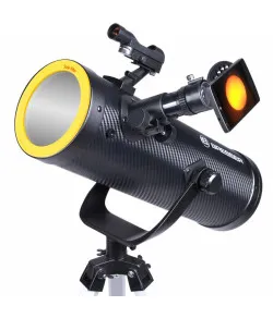 Teleskopas Bresser Solarix  114/500 su išmaniųjų telefonų adapteriu ir saulės filru