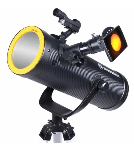 Teleskopas Bresser Solarix  114/500 su išmaniųjų telefonų adapteriu ir saulės filru