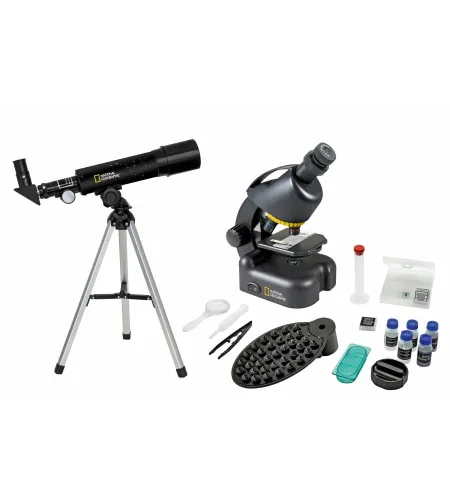 Compact telescope and microscope set