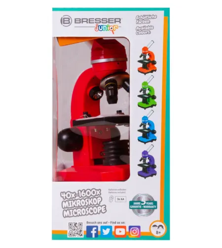 Микроскоп Bresser Junior Biolux SEL 40–1600x, красный
