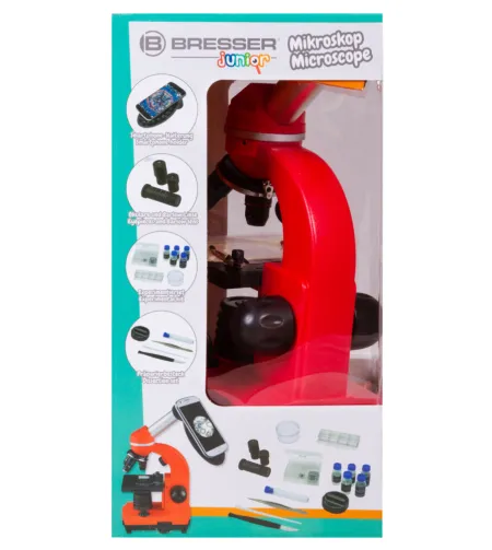 Микроскоп Bresser Junior Biolux SEL 40–1600x, красный
