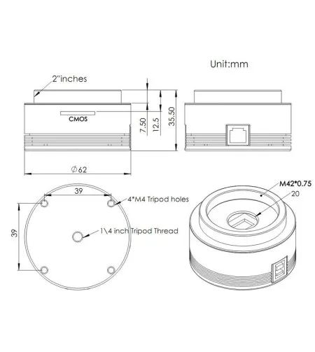 Kamera teleskopiem ASI 178 MC Color, ZWO