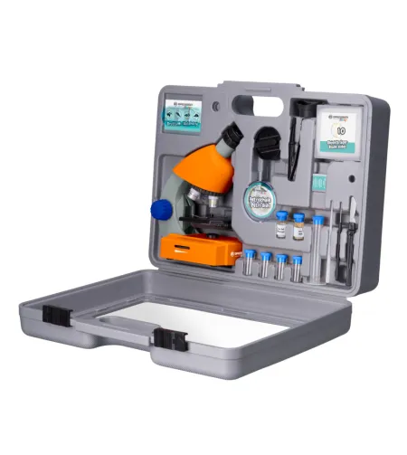 Микроскоп 40x-640x с принадлежностями и жесткой коробкой, BRESSER Junior