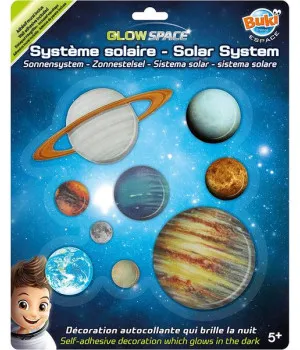 Phosphorescent sticker 3D solar system, Buki
