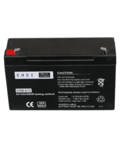 Lead–acid battery, COSI CSB-612 (6V, 12Ah / 20HR) (4.8mm) VRLA (Valve Regulated Lead-Acid)