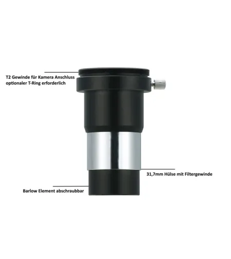 Vixen 2x Barlow objektiiv T2 keermega