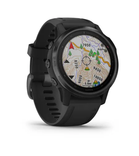 fenix 6S Sapphire,Carbon Grey DLC w/Blk Band,GPS Watch, EMEA