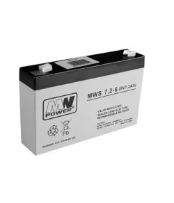 Svinskābes akumulātors MWS7.2-6, MW Power (6V - 7.2Ah)