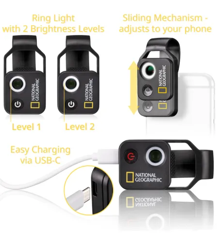 Taskumikroskoop CPL-ga, 200x, NATIONAL GEOGRAPHIC