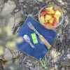 Picnic set with fork, spoon and Knife Nr.8 Stainless steel Opinel