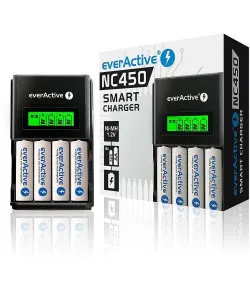 everActive NC-450 4-kanālu Ni-MH akumulatoru lādētājs