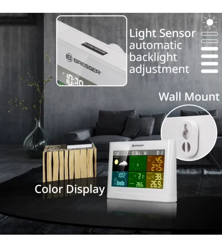 BRESSER Комфортная метеостанция 5-в-1 с цветным дисплеем белого цвета