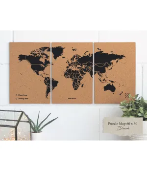 Пазл-карта мисс Вуд, размер M - черный