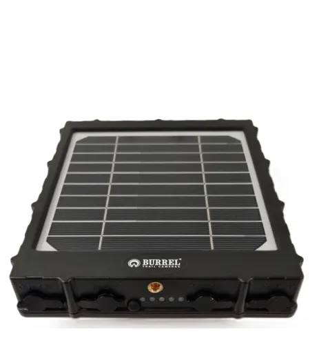 Burrel solar panel with internal battery