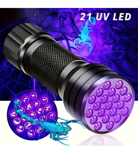 21 LED UV-taskulampi