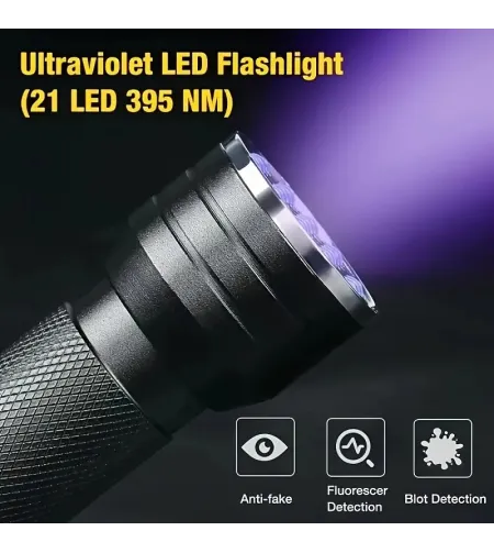 21 LED UV-taskulampi