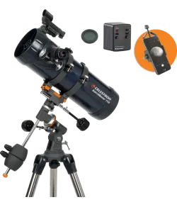 Celestron Astromaster 114EQ-MD telescope with Phoneadapter and Moonfilter