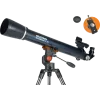 „Celestron Astromaster LT 70AZ&ldquo; su telefono adapteriu ir mėnulio filtru