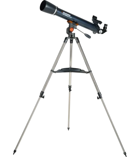 „Celestron Astromaster LT 70AZ&ldquo; su telefono adapteriu ir mėnulio filtru