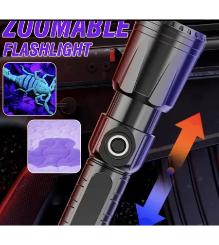 UV ultraviolett LED taskulamp 395 nM koos zoomiga