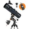 Celestron AstroMaster 130EQ reflektora teleskops ar viedtālruņa adapteri un T2 Barlow lēcu